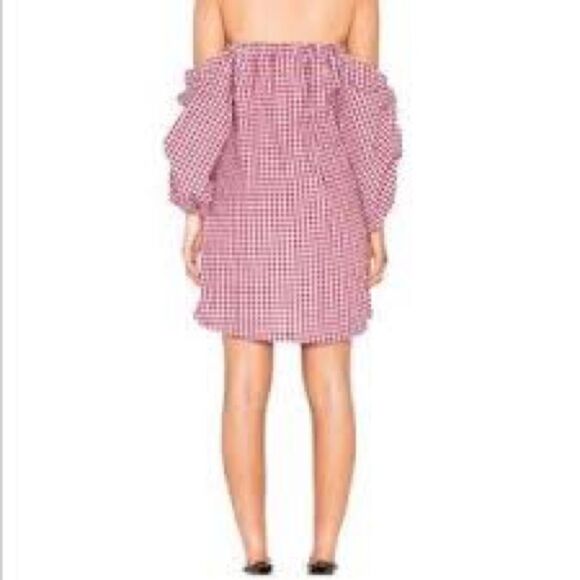 REVOLVE MLM Label Pillar Dress XS Red White Check Gingham Tailgate Summer - Picture 2 of 9